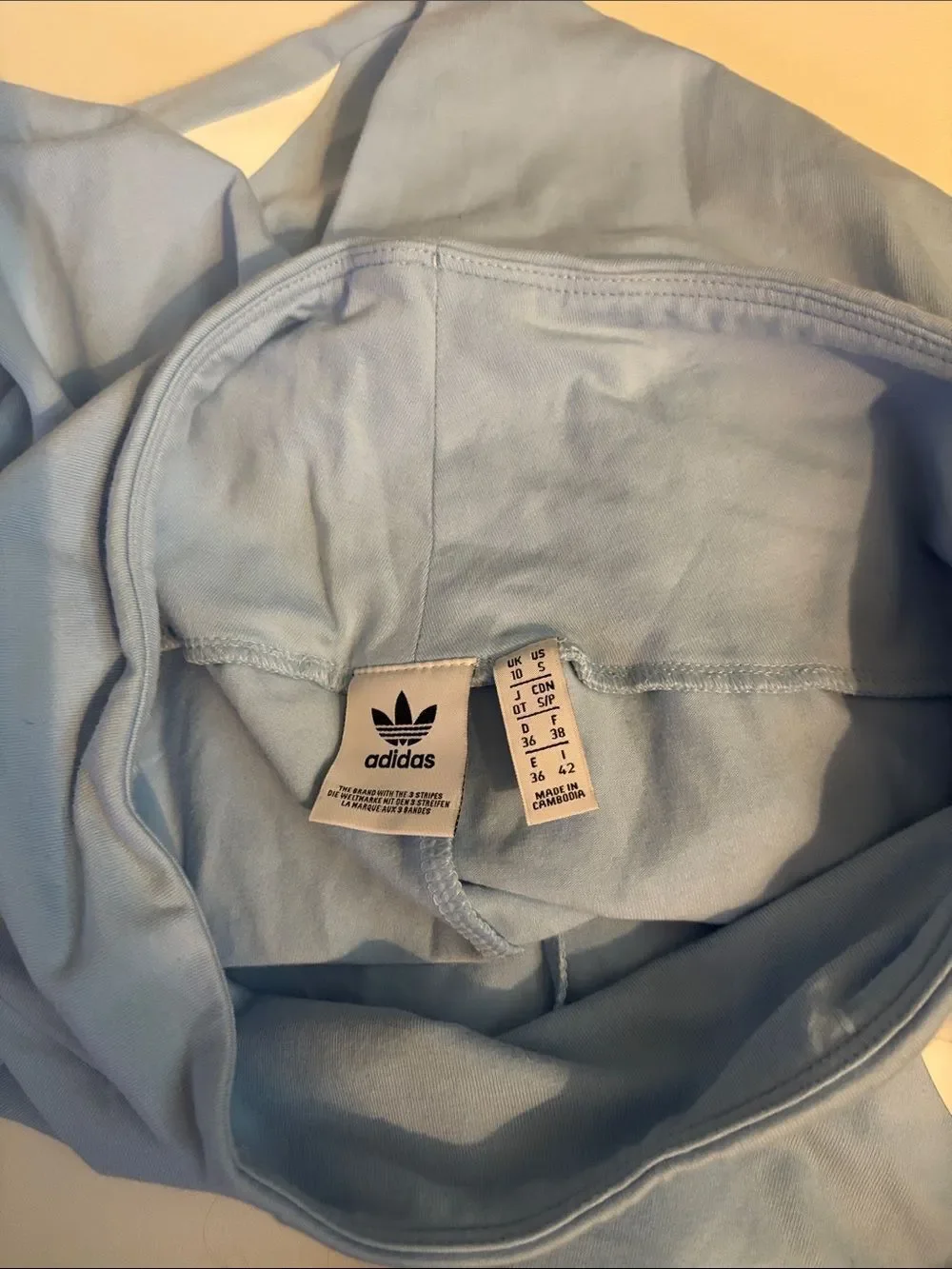 Rare-Adidas Originals Trefoil Powder Blue Hoodie & Leggings Matching Set Size S